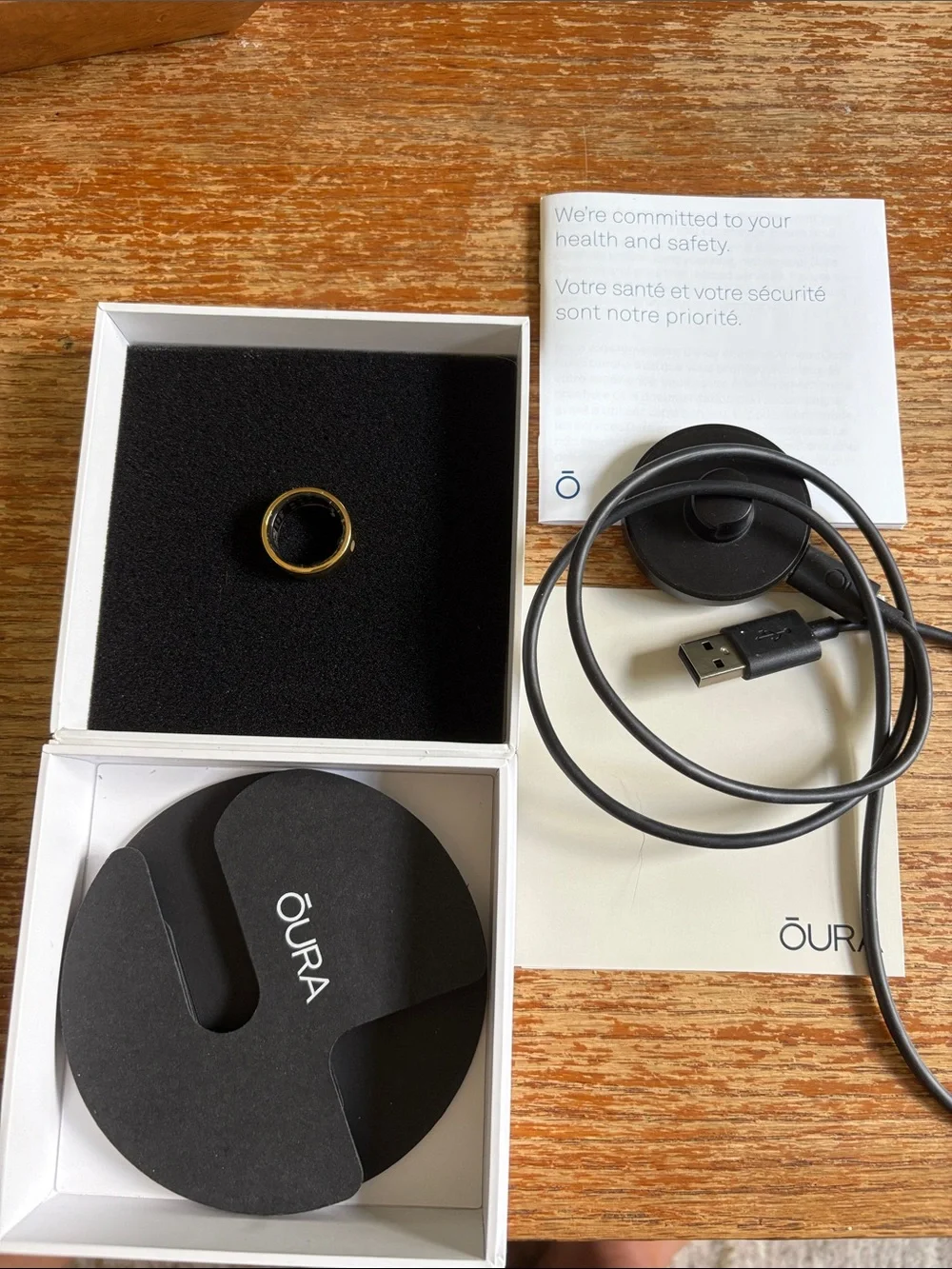 Brand New Oura Gen3 Horizon Gold Ring Set with Charger Size US7
